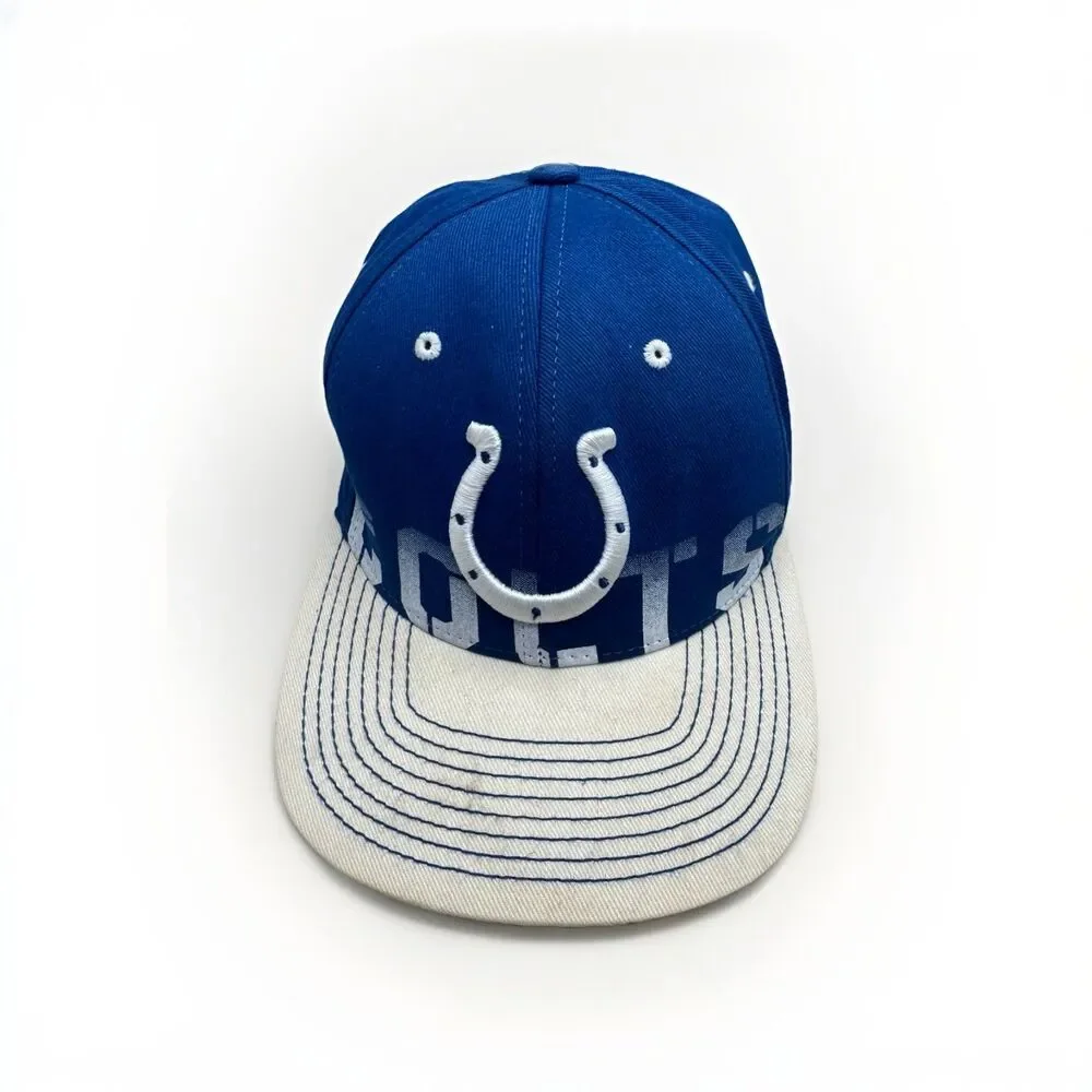 Indianapolis Colts Reebok On Field FlexFit Hat Size Small Med Cap NFL Blue White